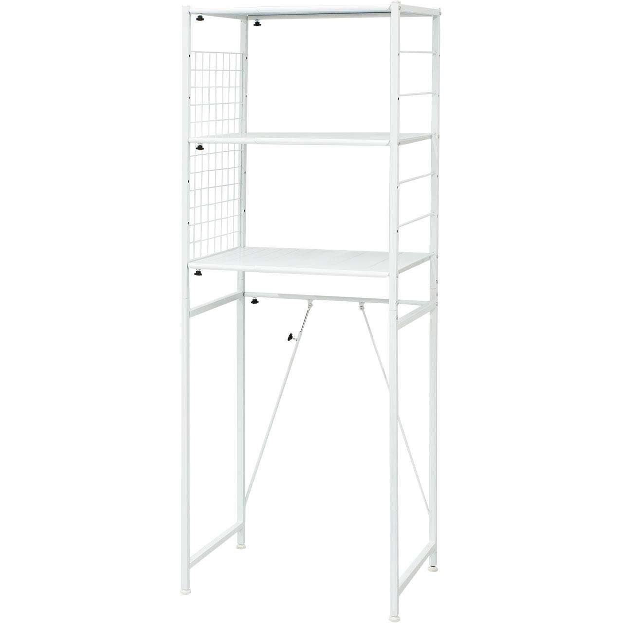 Amazon｜ワイエムワールド ランドリーラック 洗濯機ラック 3段 伸縮式